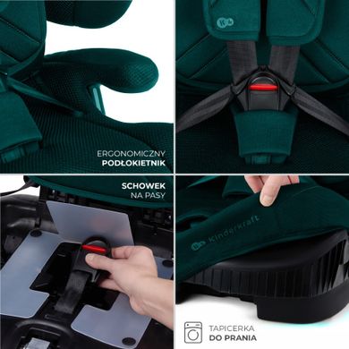 Kinderkraft, FIX2GO, i-Size, scaun auto, Green, 76-150 cm