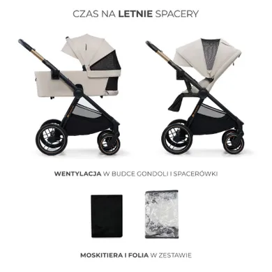 Kinderkraft, Nea 2, carucior multifunctional 2w1, Soft Beige