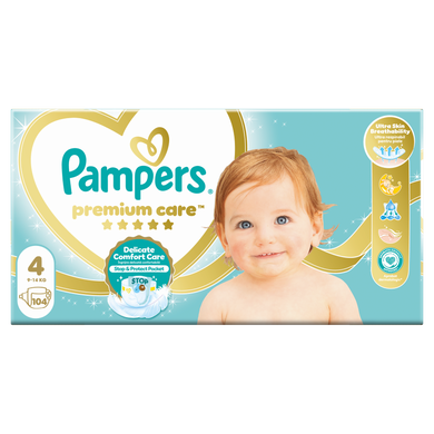 Pampers Premium Care, scutece marimea 4, 9-14 kg, 104 buc.