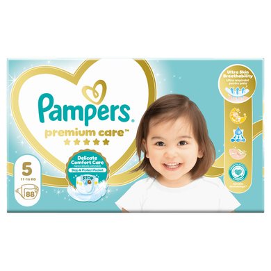 Pampers Premium Care, scutece marimea 5, 11-16 kg, 88 buc.