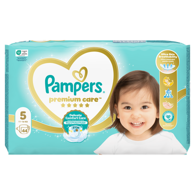 Pampers Premium Care, scutece marimea 5, 11-18 kg, 44 buc.