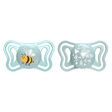 Chicco, Physioforma Light, suzeta din silicon, albastru, 2-6 m, 2 buc.