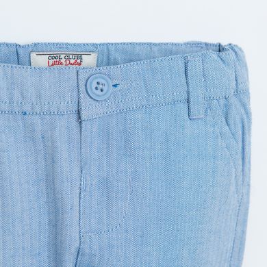 Cool Club, Set pentru baieti, Body-camasa cu maneca lunga, Papion pentru baieti, Vesta, Pantaloni, alb-albastru