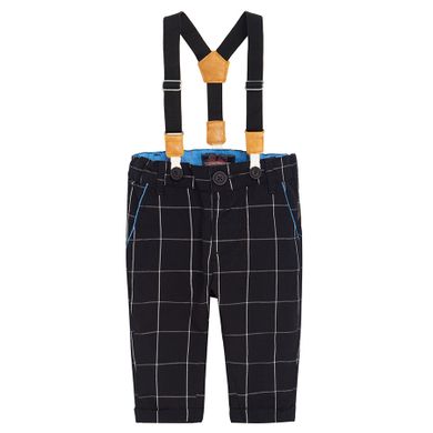 Cool Club, Set pentru baieti, Body-camasa cu maneca lunga, Vesta, Papion pentru baieti, Pantaloni, Bretele, alb-bleumarin