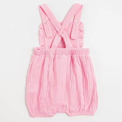 Cool Club, Set pentru fete, Body cu maneca scurta, Pantaloni scurti, Pantaloni scurti salopeta, Bentita, ecru, roz