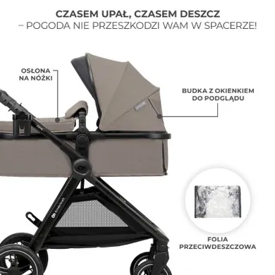 Kinderkraft, Esme, carucior multifunctional 3in1, Sand Beige