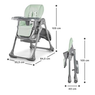 Kinderkraft, Tastee, scaun inalt pliant pentru hranire, Grey