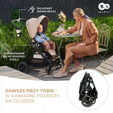 Kinderkraft, Yoxi, Mink Pro, carucior multifunctional 3 in 1, Mystic Green