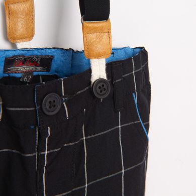 Cool Club, Set pentru baieti, Body-camasa cu maneca lunga, Vesta, Papion pentru baieti, Pantaloni, Bretele, alb-bleumarin