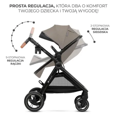 Kinderkraft, Esme, carucior multifunctional 3in1, Sand Beige