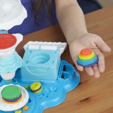 Play-Doh, Rainbow Cake Party, 7 cutie si accesorii, set creativ