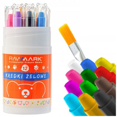 Rawmark, Bears, creioane cu gel, 12 culori