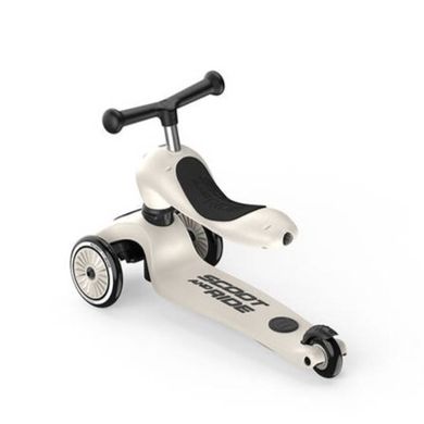 Scoot & Ride, Highwaykick 1 Push and Go, trotineta cu scaun si maner 3 in 1, Ash