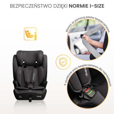 Caretero, Cosy i-Size, scaun auto, gri, 76-150 cm