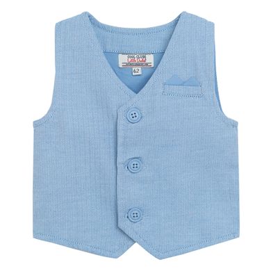 Cool Club, Set pentru baieti, Body-camasa cu maneca lunga, Papion pentru baieti, Vesta, Pantaloni, alb-albastru