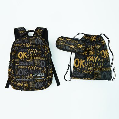 Kayokki, rucsac pentru scoala cu 1 compartiment, negru
