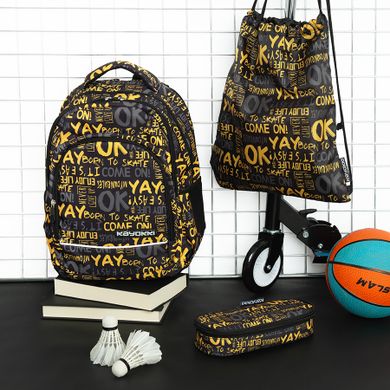 Kayokki, rucsac pentru scoala cu 1 compartiment, negru