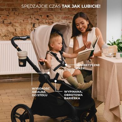 Kinderkraft, Nea 2, carucior multifunctional 2w1, Soft Beige