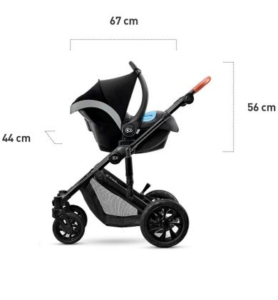 Kinderkraft, Prime, carucior multifunctional 2in1, negru + geanta Mommy Bag