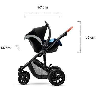 Kinderkraft, Prime, carucior multifunctional 3in1, bleumarin + geanta Mommy Bag