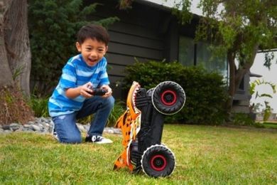 Hot Wheels, Monster Trucks Tiger Shark, masina cu telecomanda, scara 1:24
