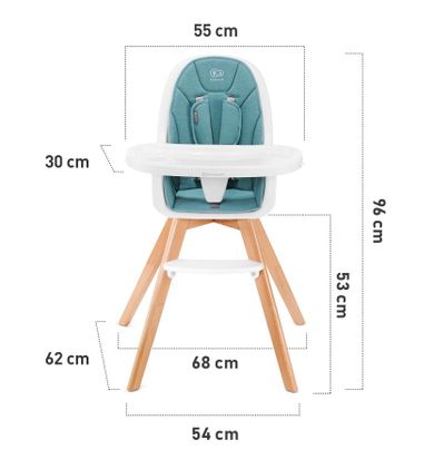 Kinderkraft, Tixi, scaun de masa 2in1, gri