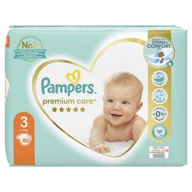Pampers Premium Care, scutece marimea 3, 5-9 kg, 80 buc.