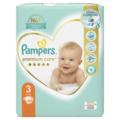 Pampers Premium Care, scutece marimea 3, 5-9 kg, 80 buc.