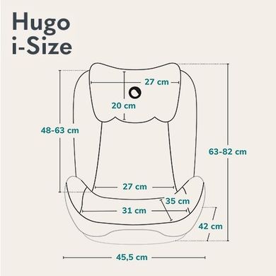 Lionelo, Hugo, I-size, scaun auto, 100-150 cm, Sporty Black Red