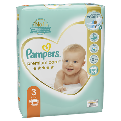 Pampers Premium Care, scutece marimea 3, 5-9 kg, 80 buc.