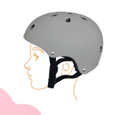 Kinderkraft, Safety, casca de bicicleta, gri