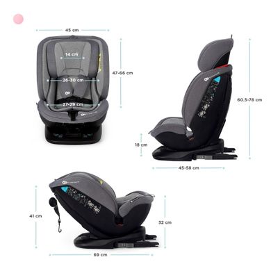 Kinderkraft, Xpedition, scaun auto rotativ 0-36 kg, gri