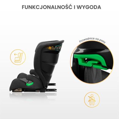 Caretero, Nimbus I-size, scaun auto, inaltator auto, verde inchis, 15-36 kg