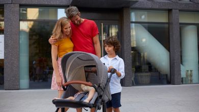 Kinderkraft, Prime, carucior multifunctional 3in1, bleumarin + geanta Mommy Bag