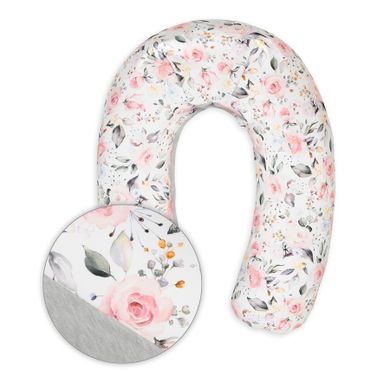 BabyMatex, Relax, perna de pozitionare cu husa din bumbac jerseu, 190 cm, roz-alb