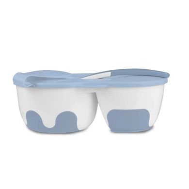 BabyOno, castron compartimentat cu lingurita, albastru