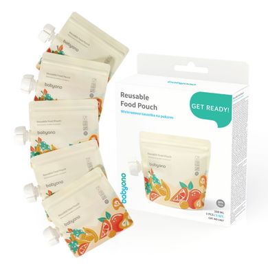 BabyOno, punga alimentara reutilizabila, 150 ml, 5 buc.