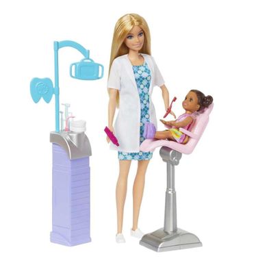 Barbie, Dentist, set de 2 papusi si accesorii