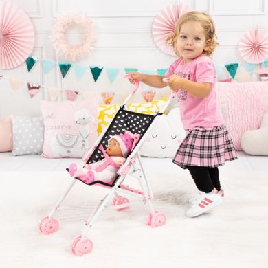 Bayer Design, Buggy, carucior sport pentru papusi, negru-roz