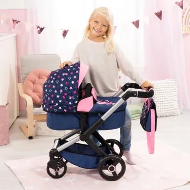 Bayer Design, Xeo, carucior multifunctional pentru papusi, bleumarin-roz