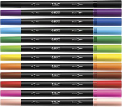Bic, Intensity Dual Tip, marker dublu cu etui, 12 buc.