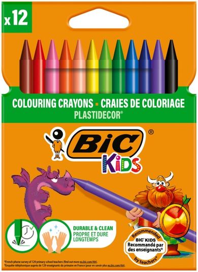 Bic, Kids, Plastidecor, creioane cerate, 12 culoare