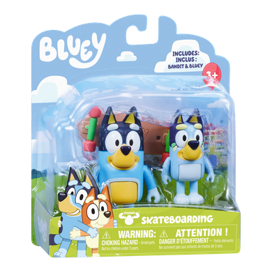 Bluey, Mersul pe skateboard, set cu figurine si accesorii