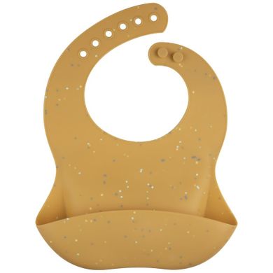 Canpol babies, Dots, baveta din silicon cu buzunar, galben