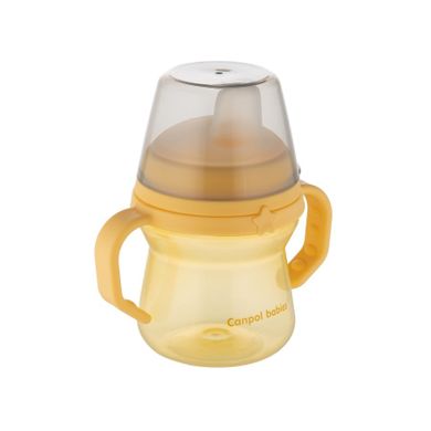 Canpol babies, FirstCup, canita anti-varsare cu duza din silicon, galben, 150 ml