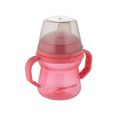 Canpol babies, FirstCup, canita anti-varsare cu duza din silicon, roz, 150 ml