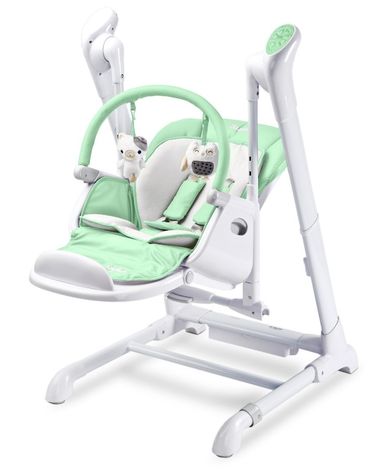 Caretero, Indigo, scaun inalt si leagan 2in1, menta verde
