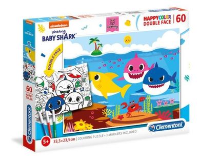 Clementoni, HappyColor, Baby Shark, puzzle, 60 piese