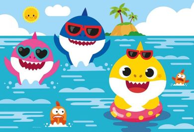 Clementoni, Maxi Super Color, Baby Shark, puzzle, 24 piese