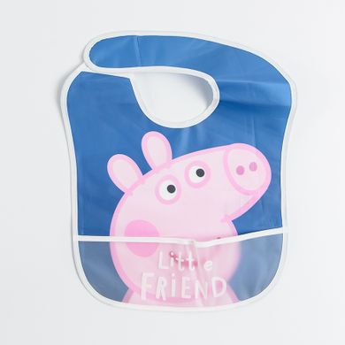Cool Club, Baveta cu buzunar pentru bebelusi, albastru, galben, Peppa Pig, set 3 buc.